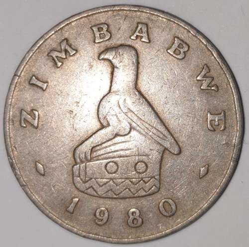 1980 - 50 CENT COIN - ZIMBABWE - (Copper-Nickel)